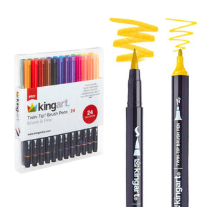 Stylos pinceaux PRO double pointe™ 24 couleurs
