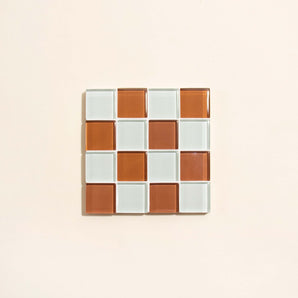 Glass Tile Coaster - Orange Peel Milk Chocolate
