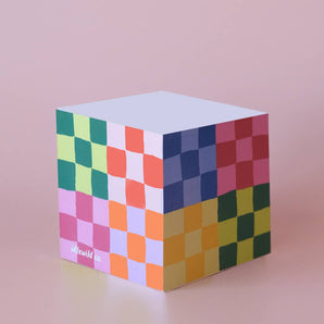 Cube de notes autocollantes Rainbow Check