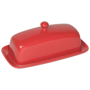Beurrier rectangulaire rouge