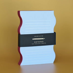 Wavy Shaped Notepad | Blue + Cranberry Edge