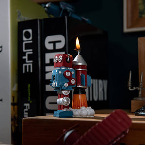 Bougie fusée robot vintage