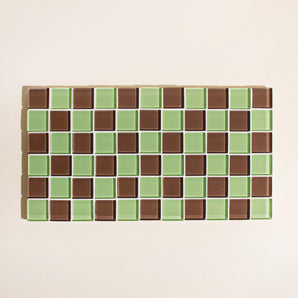 Grand plateau décoratif en carreaux de verre - Menthe et chocolat noir