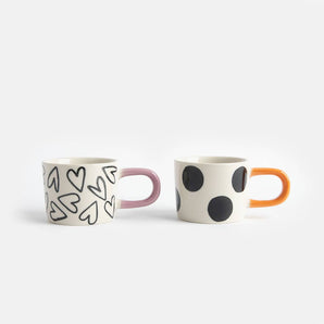 Ensemble de 2 tasses à expresso Mono Spot/Hearts