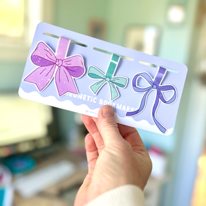 Magnetic Bookmarks - Set of 3 Sparkly Coquette Bows