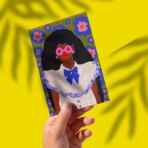 Groovy Sunglasses Floral Illustration Mini Art Print