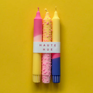 Bougies coniques - Lot de 3 / Mélange Sorbet Coucher de Soleil
