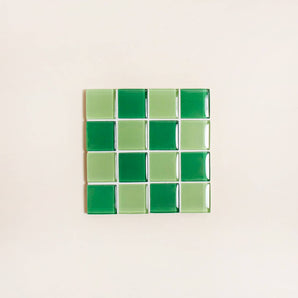 Dessous de verre en carreaux de verre - Pomme verte