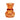 Petit bougeoir en verre orange