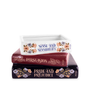 Pot de fleurs en céramique « Livres empilés », Jane Austen