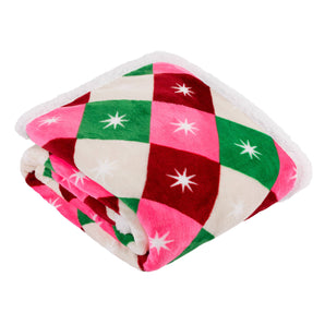 Star Sherpa Fleece Throw - Multicolour
