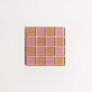 Glass Tile Coaster - Earthy Pink