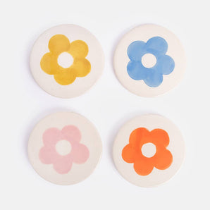 Round Floral Coasters (Set of 4)