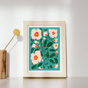 White Floral Blooms Art Print
