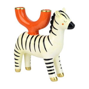 Zebra - Double Ceramic Candle Holder