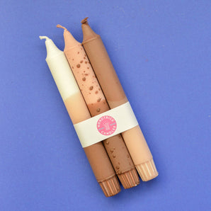 Taper Candles - 3 Pack/ Cappuccino Coffee Colour Mix