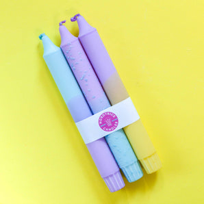 Bougies coniques - Lot de 3/Violet