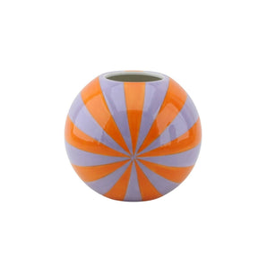 Candy Swirl Flower Ceramic Vase - Orange/Lilac