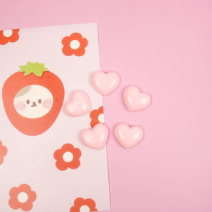 Ensemble d'aimants en forme de cœur rose