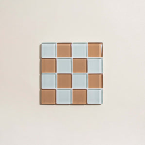 Dessous de verre en carreaux de verre - Chocolat au lait et noisette