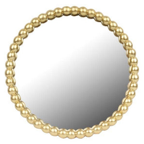 Round Wall Mirror - Beaded Gold